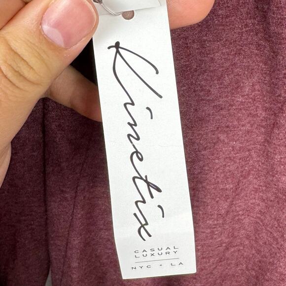 Kinetix Casual Luxury Wine Red Long Sleeve Pullover Hoodie Tee Size Medium - Picture 9 of 9